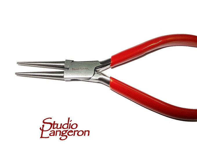 Round nose long pliers Professionally Prepared for Jewelry Making PL1080, BeadSmith, Length 143 mm (5.6 inch), Jewelry making  - 1 piece