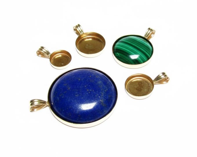 14K Yellow gold filled blank pendants size 6.0 - 24.0mm, Round Bezel cup, 14/20 Gold Filled, Setting, Gold Filled pendants - 1 piece