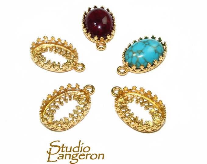 10x14 mm 14K Yellow gold filled Oval Bezel Cup, Bezel cup, Setting, Gold Filled bezel cup, Jewelry making, Gold Filled - 1 piece