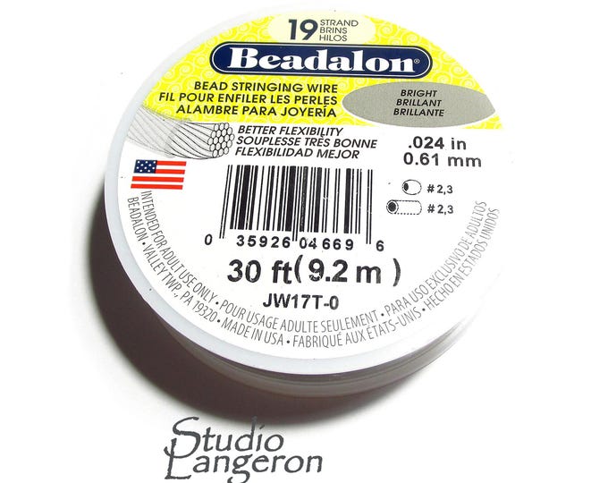Beading wire Beadalon 19 Strand size 0.61 mm silver color, Wire, Beadalon, Beading wire, Beading, Silver wire - 1 spool