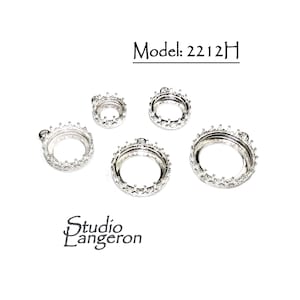 925 スターリング シルバー ラウンド ベゼル カップ、モデル 2212H、サイズ 8 - 16 mm、ラウンド ベゼル カップ、ジュエリー製作、セッティング、ブランク ペンダント - 1 個