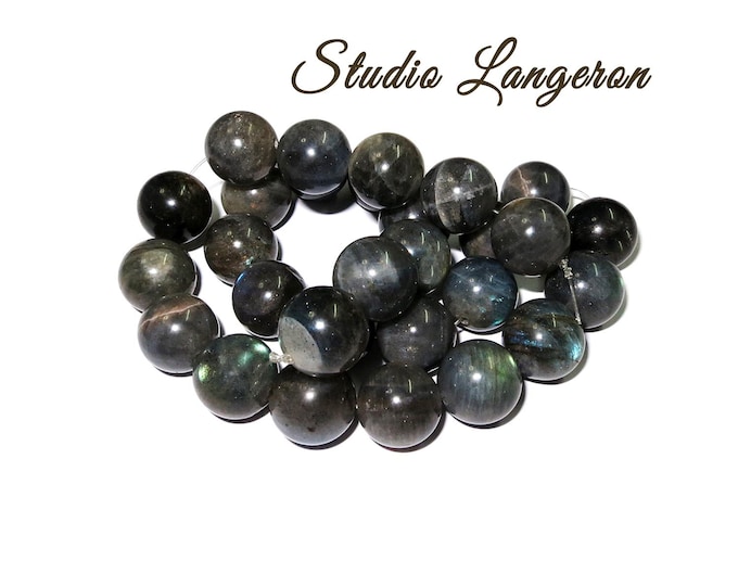 SALE!  Natural Labradorite Gemstone round Beads 13mm 1 strand 32cm (12.5 inch) long, Natural Labradorite, Jewelry making - 1 strand