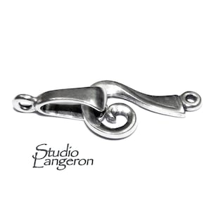 925 Sterling Silver Large Hook Eye Clasps, Silver clasp, Jewelry making, Hook eye clasp, Clasps, Sterling silver, 925 Silver clasp - 1 piece