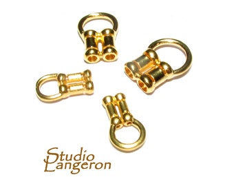 14K Gold filled Crimp Double End Caps diameter 0.7, 1.0, 1.5, 2.0mm, Double end caps, Gold filled end cap, Jewelry making - 1 pair (2 piece)