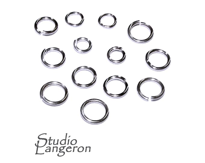 14K Solid white gold Open jump ring size 0.6x3.0, 0.7x2.0, 0.7x2.5, 0.7x3.0, 0.8x2.5, 0.8x3.6 mm, Jump ring, Jewelry making - 1 piece