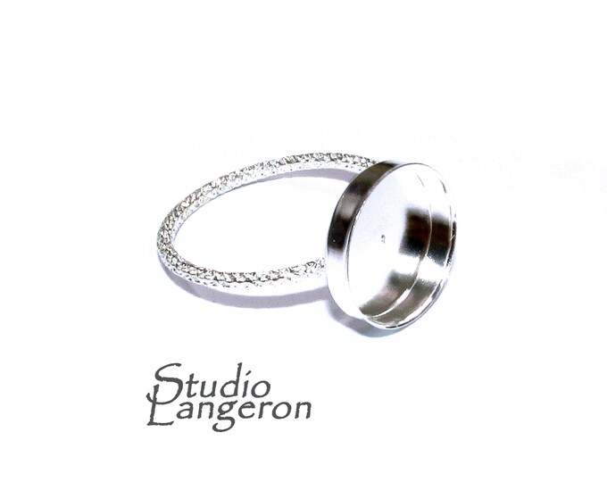 925 sterling silver blank ring with bezel cup 12 mm size 4, 5, 6, 7, 8, 9, silver ring, bezel cup, base ring, Jewelry making, Ring - 1 piece
