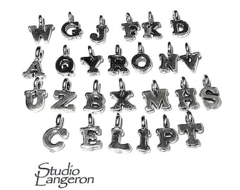 925 sterling silver pendants, pendants silver, letter necklace pendants, bracelets, monogram, letters, silver letters, 925 silver - 1 piece