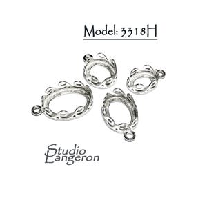 925 Sterling Silver Oval Bezel Cups size 8x10 - 13x18 mm, Setting, Silver bezel cup, Oval Bezel cup, Jewelry making, Pendant - 1 piece