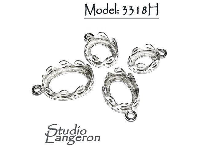 925 Sterling Silver Oval Bezel Cups size 8x10 - 13x18 mm, Setting, Silver bezel cup, Oval Bezel cup, Jewelry making, Pendant - 1 piece