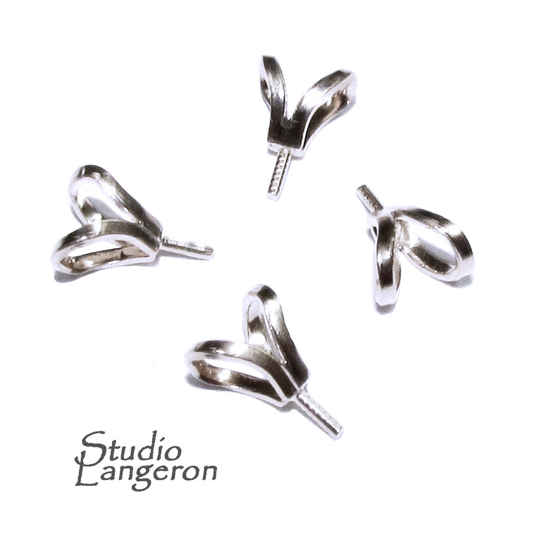 14K Solid White Gold Corrugated Pearl Pendant Mounting, Solid Gold