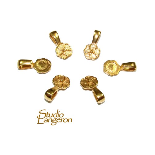 14K Yellow Gold Filled Pinch Pendant Bail Bail With Hook Etsy