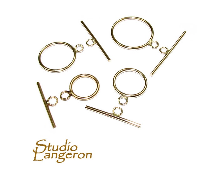 14K Yellow Gold filled Toggle Clasps sizes 10, 12, 14, 17 mm, Toggle clasps, Clasps, 14K Gold Filled clasp, Jewelry making - 1 piece