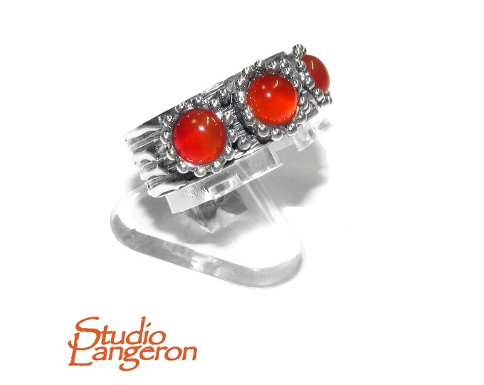 Statement Carneols ring 925 sterling silver size 6, handmade ring, silver ring, natural Carneol, Natural gemstone, Carneols ring