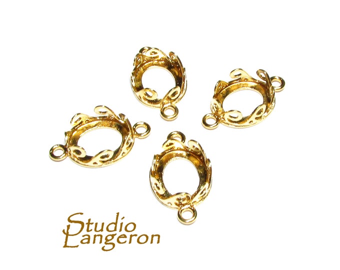 10x12 mm size 14K Yellow gold filled Oval Bezel Cup, Bezel cup, Setting, Gold Filled bezel cup, Jewelry making, Gold Filled - 1 piece