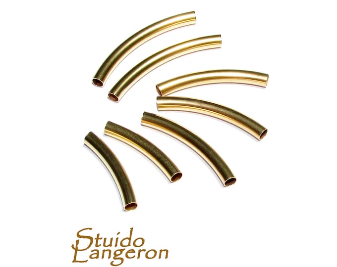 14K Gold Filled Curved Tube beads diameter 3.0 mm Length 20, 25, 30 mm, tube beads, tubes gold filled, Jewelry making - 1 piece