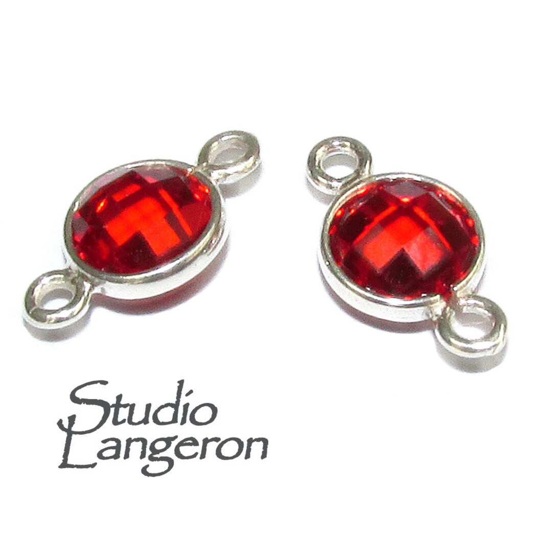 925 Sterling Silver Checkerboard Round Link Connector Size 12x7