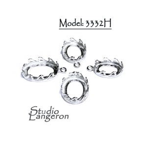 925 Sterling Silver Oval Bezel Cups, size 10x14, 12x16, 13x18 mm, Setting, Silver bezel cup, Oval Bezel cup, Jewelry making - 1 piece
