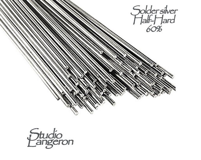 Half-Hard silver 60% solder stick 0.8 mm x 50 cm, Melting Point 720, solder silver, wire silver, Jewelry making, Half-hard solder - 1 piece
