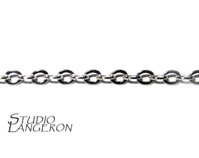 1.5 mm Sterling Silver flat chain, flat chain, 925 silver shinny chain, chain, silver chain, sterling silver chain - 1 Ft (30 cm)