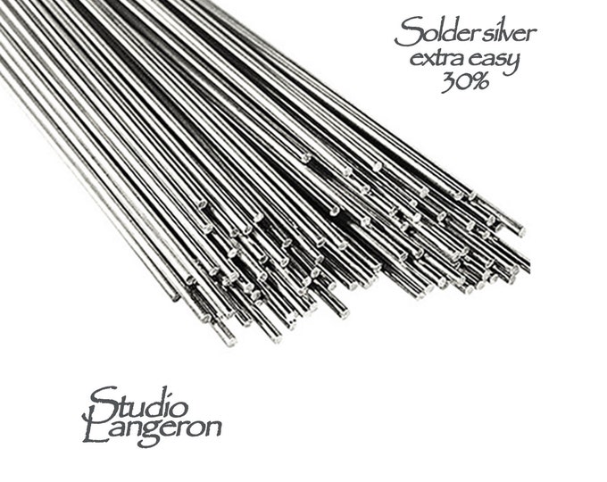 Extra Easy 30% silver solder stick 0.8 mm x 50 cm, Melting Point 600, solder silver,wire silver, Jewelry making, extra easy solder - 1 piece