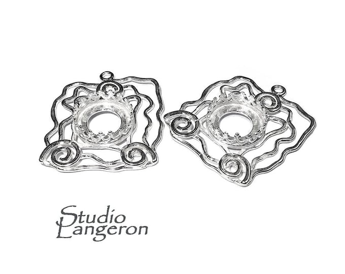 925 sterling silver blank pendant with setting 10 mm, pendant silver, base pendant, bezel cup, Jewelry making, setting - 1 piece