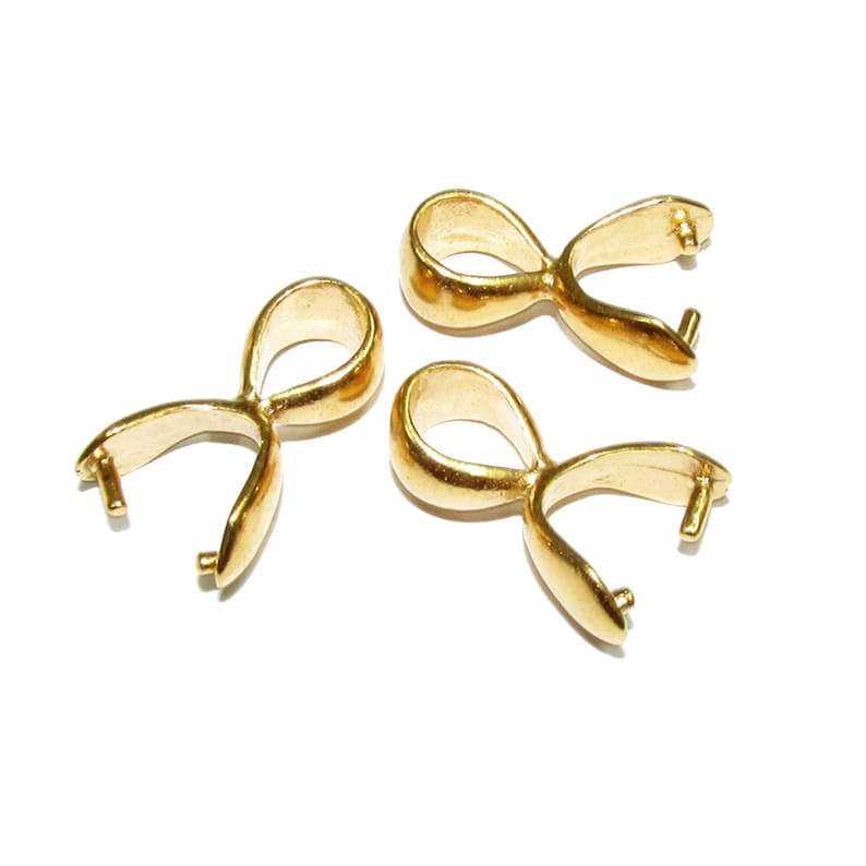 14K Yellow gold filled Large Pinch Pendant Bail Bail with Etsy