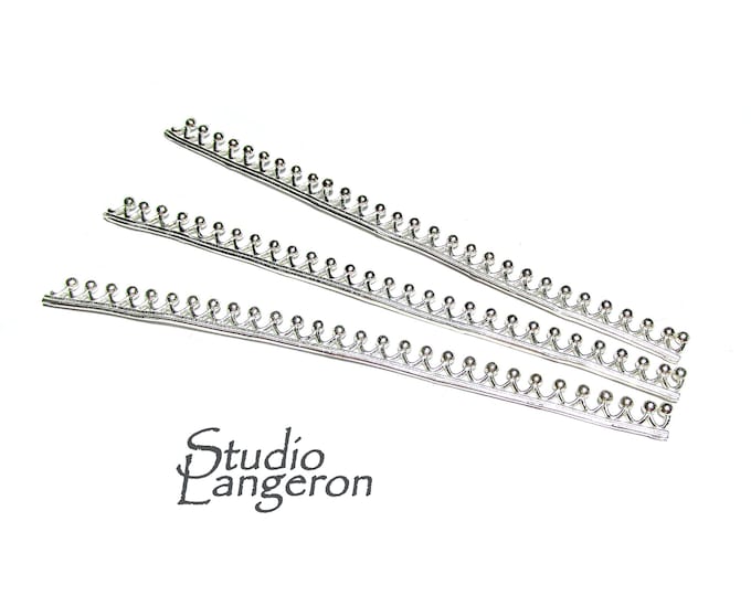 999 Fine silver Casted Bezel wire size 7.0x0.43 cm (2.8 inch), Gallery wire, Setting silver, Gallery pattern, Jewelry making - 1 piece