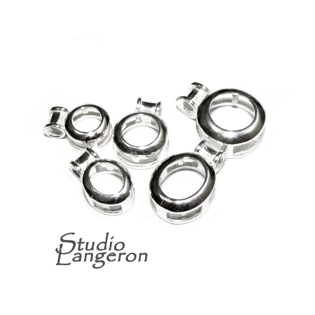 925 Sterling Silver Bezel Cups With Cord Bail, Bezel Cup, Setting