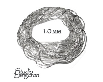 May include: A coil of silver snake chain, 1.0 mm in diameter. The chain is coiled into a circle and the text "1.0 MM" is printed on the chain.