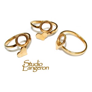 14K Yellow gold filled open blank ring with bezel cup 8 mm, base ring, Gold filled ring, bezel cup, Setting, Jewelry making - 1 piece