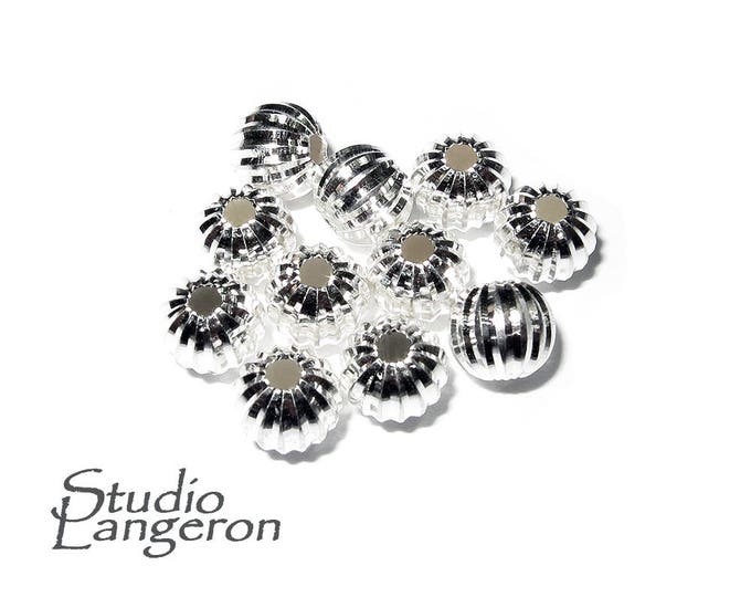 925 sterling silver diamond cut shiny beads size 6 mm, diamond cut beads, Jewelry making, silver round beads, silver findings - 1 piece