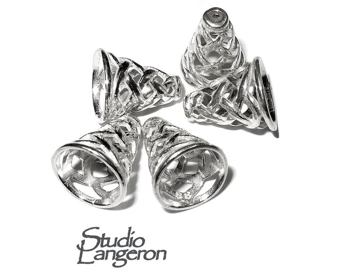 925 Sterling silver Bead Cones, Jewelry making, Beading cones, Sterling silver, Silver 925, Lariat, End caps, Silver cone - 1 pair (2 piece)