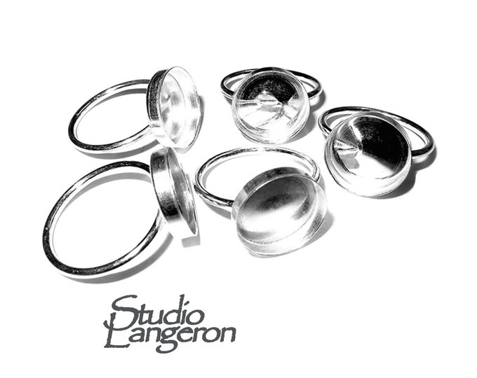 925 sterling silver blank ring with bezel cup 12 mm size 4 - 11, bezel cup, silver ring, base ring, jewelry making, Setting ring - 1 piece