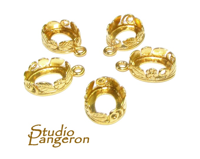8x10 mm size 14K Yellow gold filled Oval Bezel Cup, Bezel cup, Setting, Oval bezel cup, Jewelry making, Gold Filled, Pendant - 1 piece