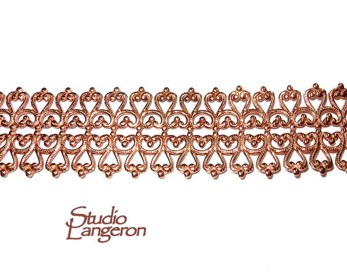 Natural Copper Bezel wire, Gallery wire, Gallery ribbon, Gallery pattern, Copper, Jewelry making, Setting, Copper wire - 4 inch (10 cm)