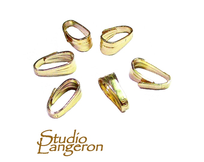 14K yellow gold filled Snap-On Pendant Small Bail size 5.3x2.5 mm, Gold filled snap on Bail, Jewelry making, Bail findings - 1 piece