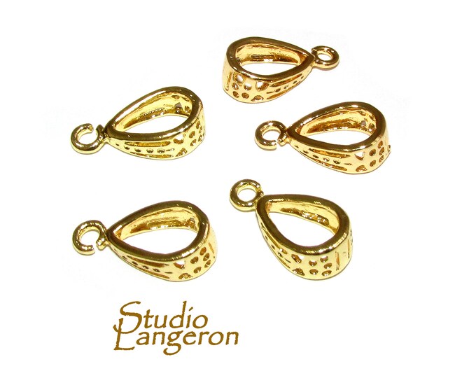 14K Yellow gold filled Droplet Pendant Bail, Bail with loop, Jewelry making, Bails, Bail gold filled, Bail finding, Bail drop - 1 piece
