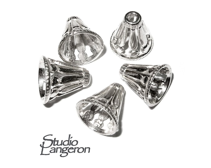 925 Sterling silver Bead Cones, Jewelry making, Beading cones, Sterling silver, Silver 925, Lariat, End caps, Silver cone - 1 pair (2 piece)