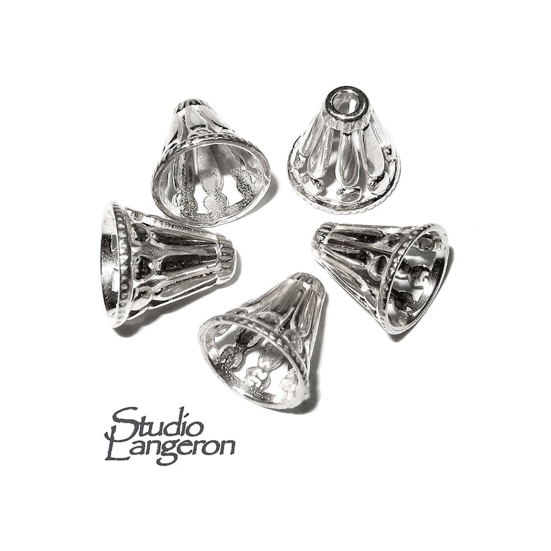 925 Sterling Silver Bead Cones Jewelry Making Beading Cones Etsy