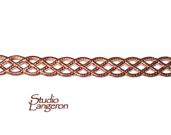 Fil de cuivre naturel pour lunette, fil de fer pour galerie, ruban de galerie, motif de galerie, fabrication de bijoux, fil de fer, fil de cuivre, apprêts - 10 cm (4 po.)
