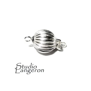 925 Sterling Silber Bead Corrugated Sicherheitsverschluss Größe 6 mm, SilberPerlenverschluss, Schmuckherstellung, Silberverschluss, 925 Sterling Silber - 1 Stück