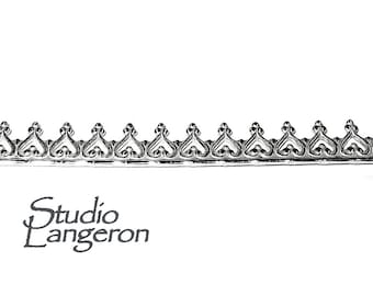 Drut do ramki ze srebra 935, drut galerii, wstążka galerii, wzór galerii, srebro Argentium, drut, tworzenie biżuterii-4 cale (10 cm)