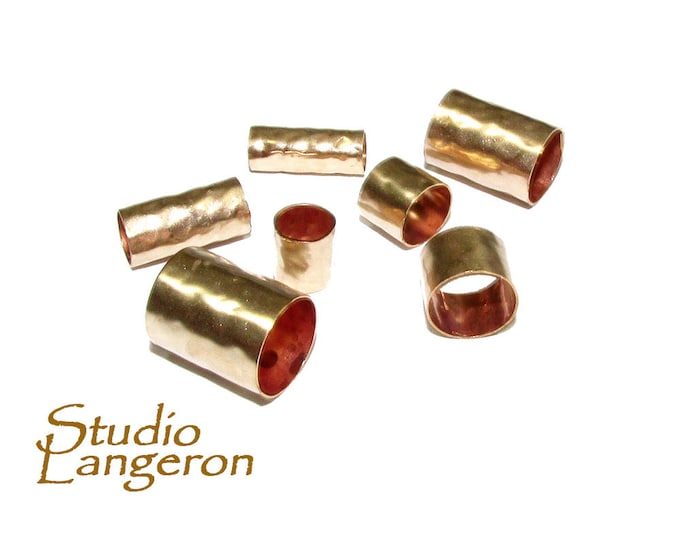 14K Gold Filled Bead Hammered Tubes different sizes, tube beads, tube gold filled, tube, tube findings, tube bracelet, gold filled - 1 piece