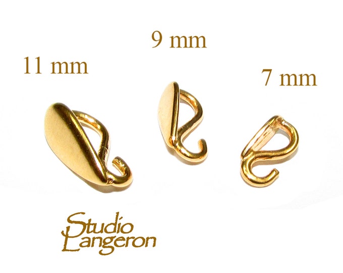 14K Yellow Gold Filled Teardrop Pendant Bails with Hidden Loop sizes 7, 9 and 11 mm, Gold filled Bail, Bail, Bail finding - 1 piece