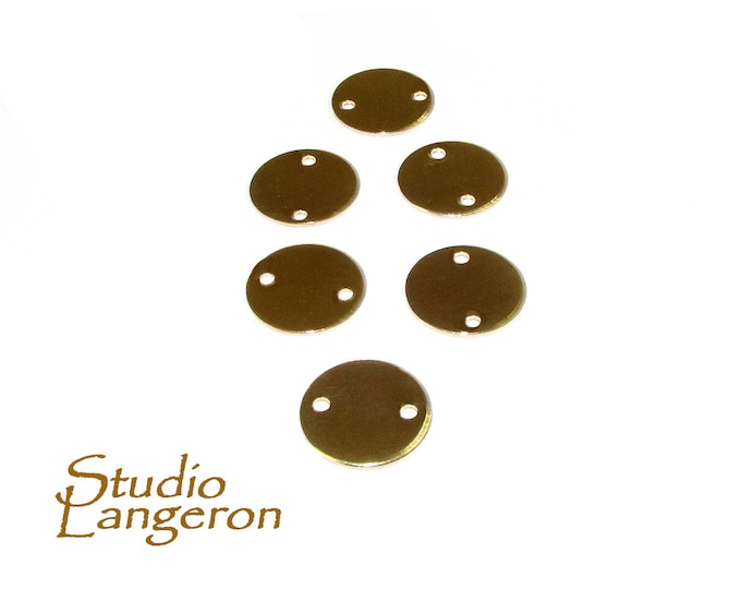 14K yellow gold filled two hole disk size 5 - 18 mm, round disk, Jewelry making, Gold filled, gold filled disk, Hole Disk findings - 1 piece