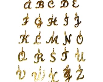 14K Gold filled letter pendants, Jewelry making, letter charms, bracelets, monogram, letters, gold filled letters, Pendants - 1 piece