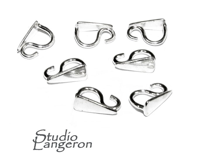 925 Sterling silver decorative Pendant Bails, sterling silver Bail, Jewelry making, Bail finding, bail for pendant, silver - 1 piece