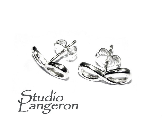 925 Sterling Silver Infinity Post Earrings, Jewelry making, Earring components, Silver Earring, earring Infinity post - 1 pair (2 pieces)