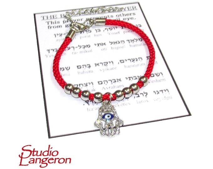 Red string bracelet, Red bracelet with prayer, Jerusalem, Judaism, Red string from Israel, Ben Porat prayer, Jerusalem, Israel, Evil eye