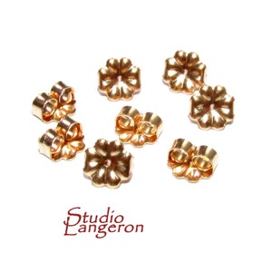 14K Rose Gold Filled large Friction Ear Nuts, Earring Backs, Earring components, Jewelry making, Rose gold filled - 1 pair (2 pieces)